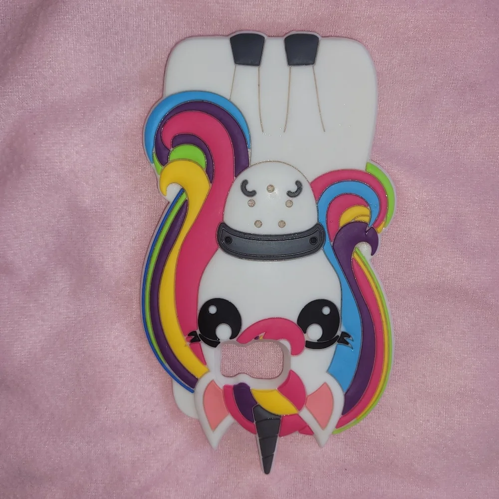 Samsung Galaxy S7 Edge silicone rainbow unicorn cell phone case cover